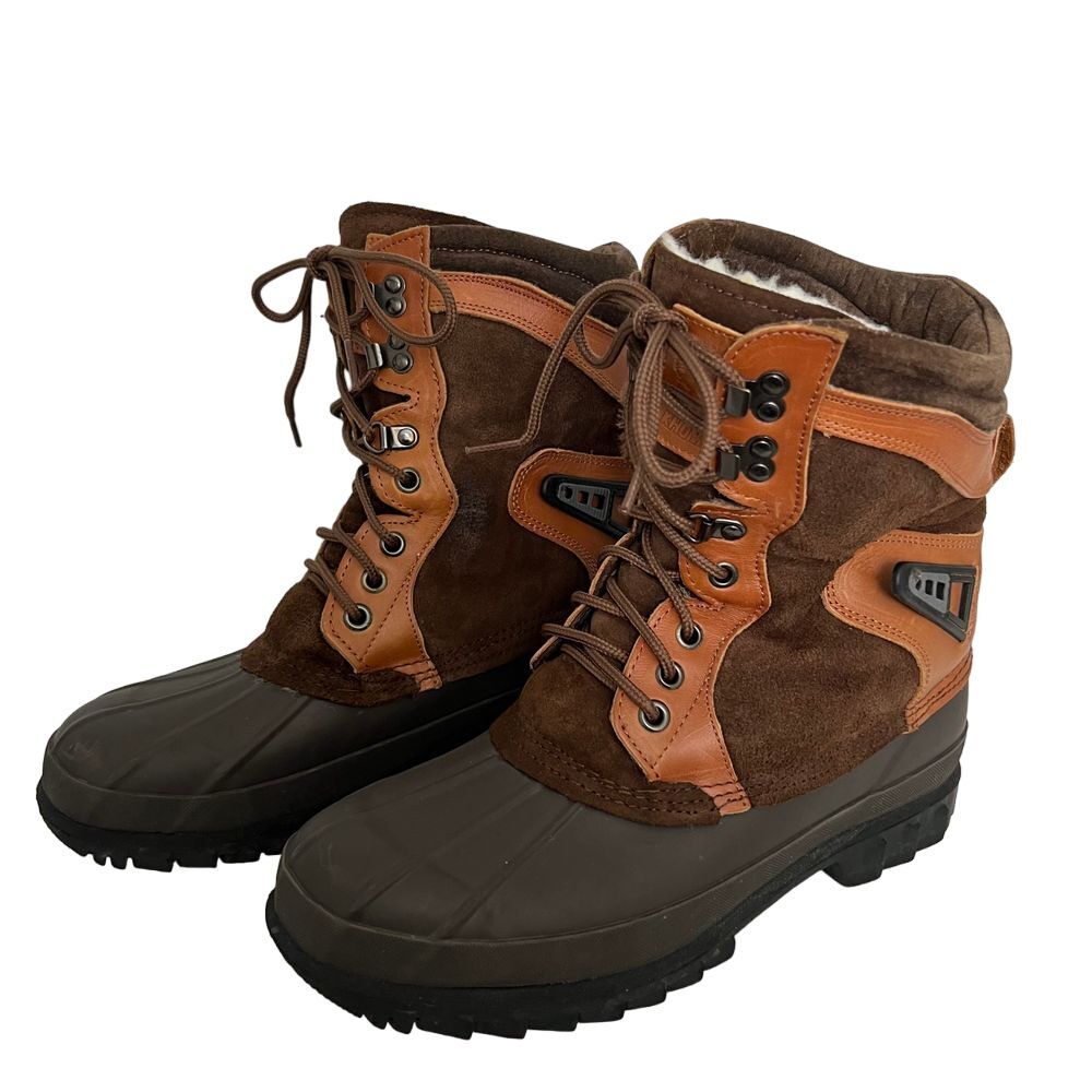 Khombu Men's 10 Brown Waterproof winter Duck Brace Lace Up Boots‎